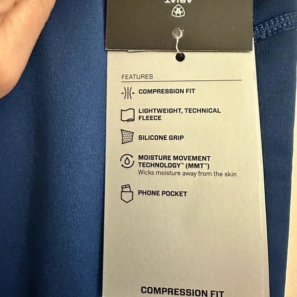 Ariat Tek Compression Fit Equestrian Tights in Dark Blue New with Tags - Picture 4 of 10